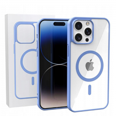 Husa pentru iPhone 16 Pro Max, Crystal Clear MagSafe, Sierra Blue [6]