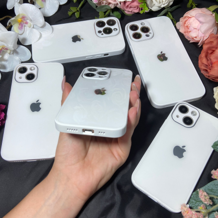 Husa Pentru Iphone 15, Sticla si Silicon, Alba [3]