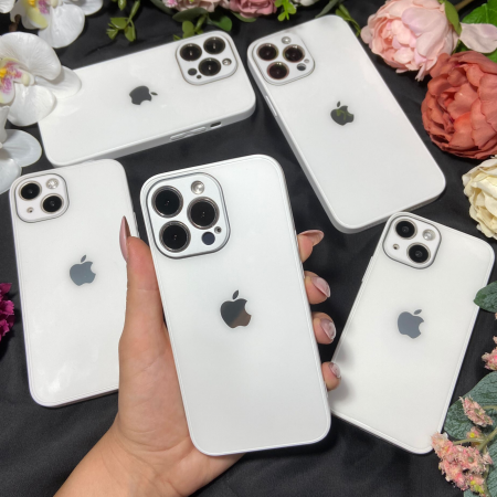 Husa Pentru Iphone 16, Sticla si Silicon, Alba [1]