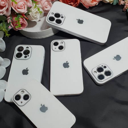 Husa Pentru Iphone 15, Sticla si Silicon, Alba [5]