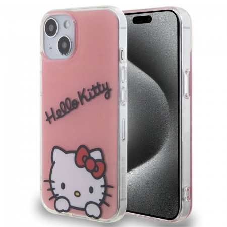 Husa pentru iPhone 13 Hello Kitty IML Head Logo Case, Pink [1]