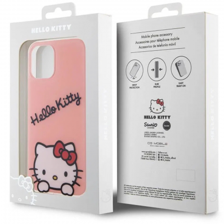 Husa pentru iPhone 13 Hello Kitty IML Head Logo Case, Pink [3]