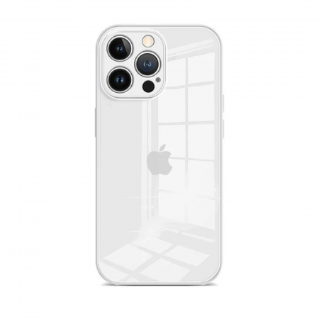 IPHONE 12 PRO MAX - Husa Pentru Iphone 12 Pro Max Sticla si Silicon, Alba