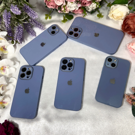 Husa Pentru iPhone 12 Pro Max Sticla si Silicon, Blue [6]