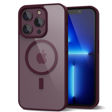 IPHONE 11 PRO MAX - Husa pentru iPhone 11 Pro Max, Crystal Clear MagSafe, Wine Red