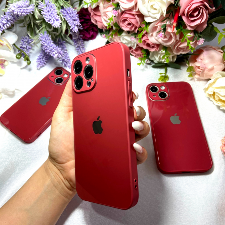 Husa Pentru Iphone 14 Plus Sticla si Silicon, Red [1]
