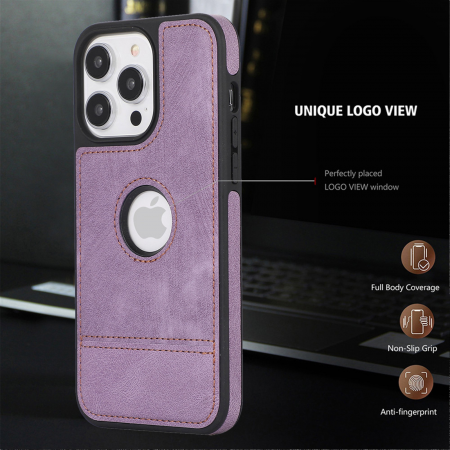 Husa pentru iPhone 15 Pro Max din Piele, New Business, Purple Mat [3]