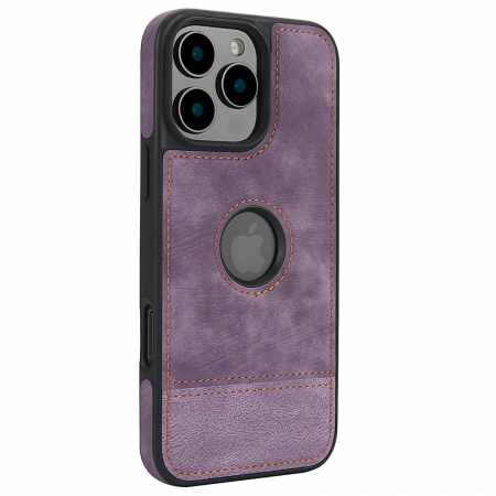 Husa pentru iPhone 14 Pro din Piele, New Business, Purple Mat [2]
