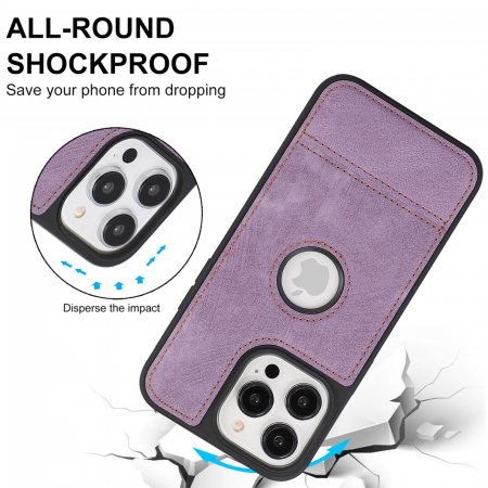 Husa pentru iPhone 14 Pro din Piele, New Business, Purple Mat [7]