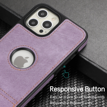 Husa pentru iPhone 15 Pro din Piele, New Business, Purple Mat [6]