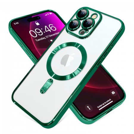 Husa pentru iPhone 13 Pro Max, Luxury MagSafe Anti-Shock cu Protectie Lentile Camera, Green [5]