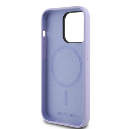 Husa pentru iPhone 14 Pro Max Karl Lagerfeld Silicone Ring MagSafe (KLHMP14XSCMKCRHU) Karl&Choupette, Purple [5]