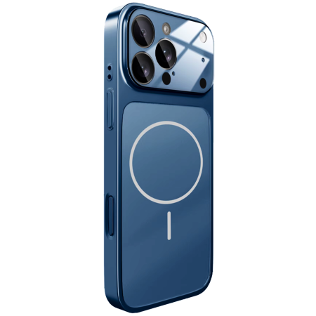 IPHONE 14 PRO MAX - Husa pentru iPhone 14 Pro Max, AG Glass Mata MagSafe Slim Full Camera Protect - Convert to 17-18 Series, Deep Blue