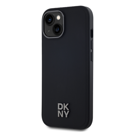 Husa pentru iPhone 15, DKNY PU Leather Stack Logo Magsafe, Black [2]