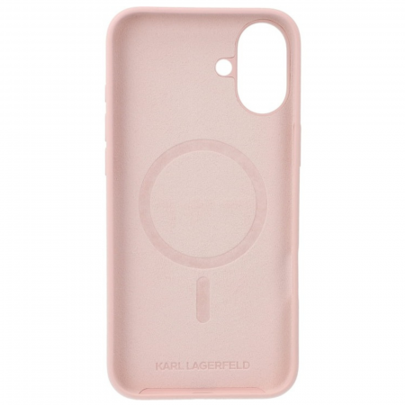 Husa pentru iPhone 16 Karl Lagerfeld Silicone Ring MagSafe (KLHMP16SSCMKCRHP) Karl&Choupette, Pink [3]