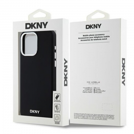 Husa pentru iPhone 15 Pro Max DKNY Liquid Silicone Silver Metal Logo MagSafe, Black [5]
