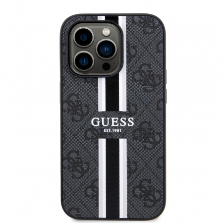 IPHONE 15 PRO MAX - Husa pentru iPhone 15 Pro Max Hardcase 4G Printed Stripes MagSafe (GUHMP15XP4RPSK) - Black