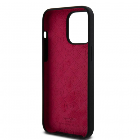 Husa pentru iPhone 15 Pro Max Hello Kitty Liquid Silicone Daydreaming Logo, Black [3]