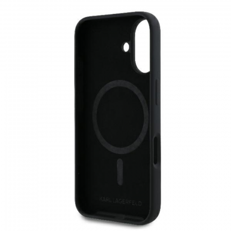 Husa pentru iPhone 16 Plus Karl Lagerfeld Silicone Ring MagSafe (KLHMP16MSCMKCRHK) Karl&Choupette, Black [5]