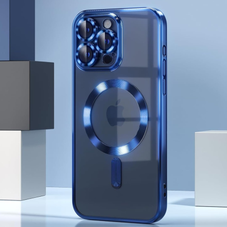 Husa pentru iPhone 15 Pro Max, Luxury MagSafe Anti-Shock cu Protectie Lentile Camera, Blue [8]