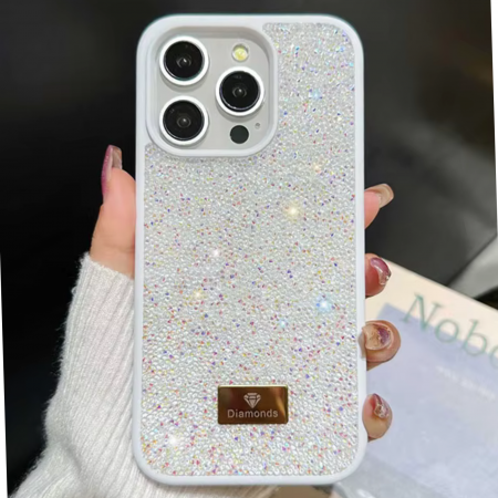 Husa pentru iPhone 15 Plus, Shiny Luxury Diamond, White [1]