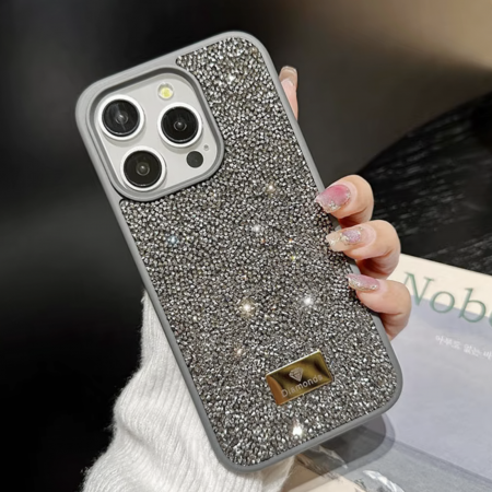 Husa pentru iPhone 15 Pro Shiny Luxury Diamond, Gray [1]