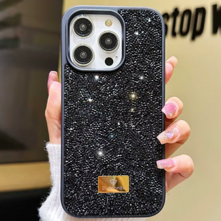 Husa pentru iPhone 16 Plus, Shiny Luxury Diamond, Black [2]