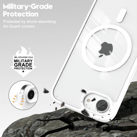 Husa pentru iPhone 16 E, Crystal Clear MagSafe, White [2]