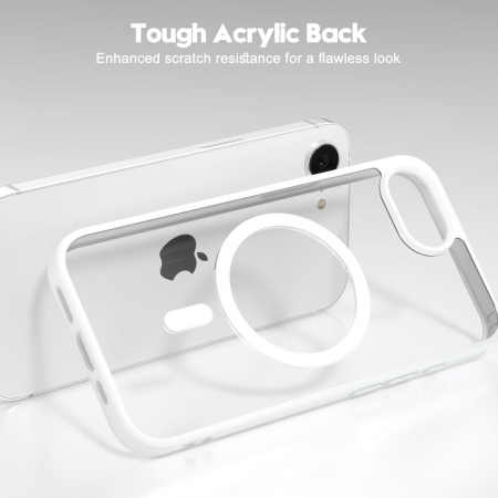 Husa pentru iPhone 16 E, Crystal Clear MagSafe, White [1]
