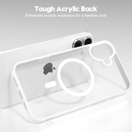 Husa pentru iPhone 16, Crystal Clear MagSafe, White [1]