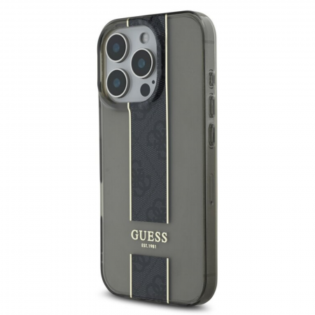 Husa pentru iPhone 16 Pro Guess IML Middle 4G Stripe, Black [2]
