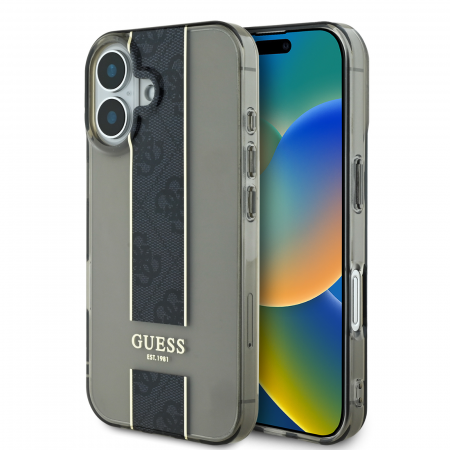 Husa pentru iPhone 16 Guess IML Middle 4G Stripe, Black [1]