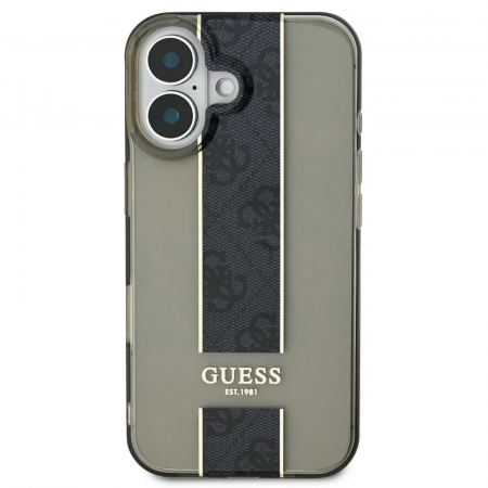 IPHONE 16 - Husa pentru iPhone 16 Guess IML Middle 4G Stripe, Black