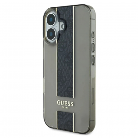 Husa pentru iPhone 16 Guess IML Middle 4G Stripe, Black [2]