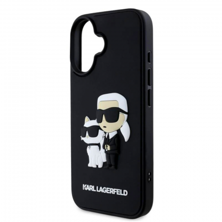 Husa pentru iPhone 16 Karl Lagerfeld 3D Rubber Karl and Choupette, Black [3]