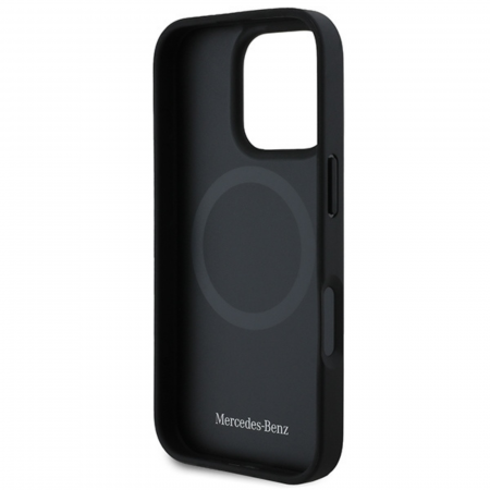 Husa pentru iPhone 16 Pro Max, Mercedes Leather Blue Stripe MagSafe, Black [5]