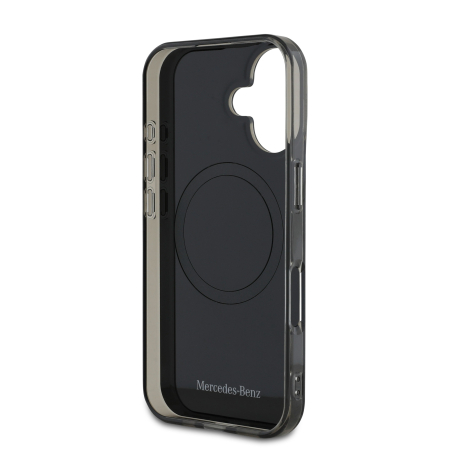 Husa pentru iPhone 16, Mercedes PC/TPU Double Layer MagSafe, Black/Silver [4]