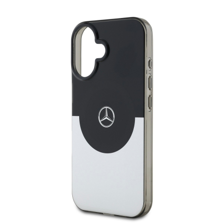 Husa pentru iPhone 16, Mercedes PC/TPU Double Layer MagSafe, Black/Silver [3]