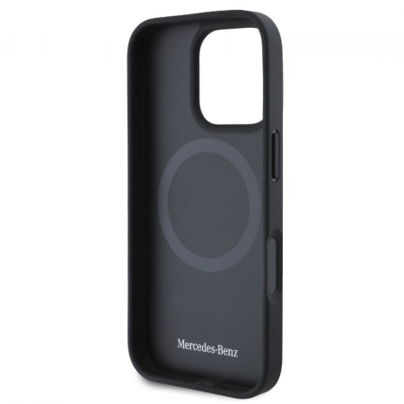 Husa pentru iPhone 16 Pro Max, Mercedes Smooth Leather MagSafe, Black [4]