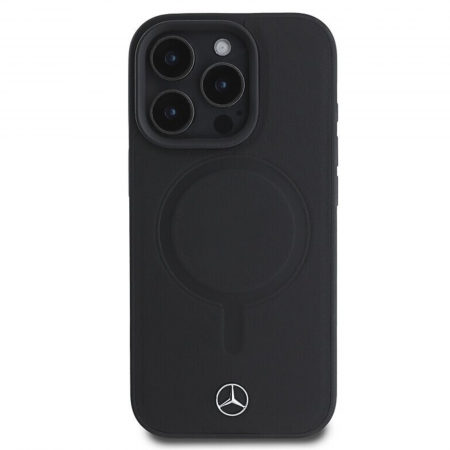 HUSE IPHONE - Husa pentru iPhone 16 Pro, Mercedes Smooth Leather MagSafe, Black
