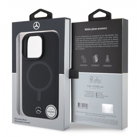 Husa pentru iPhone 16 Pro Max, Mercedes Smooth Leather MagSafe, Black [5]