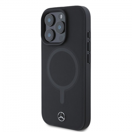Husa pentru iPhone 16 Pro Max, Mercedes Smooth Leather MagSafe, Black [2]