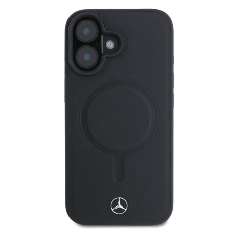 IPHONE 16 - Husa pentru iPhone 16, Mercedes Smooth Leather MagSafe, Black
