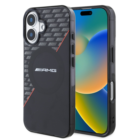 IPHONE 16 PLUS - Husa pentru iPhone 16 Plus, AMG Rhombs MagSafe, Black/Red