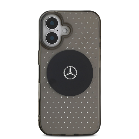 Husa pentru iPhone 16 Plus, Mercedes PC/TPU Star Pattern MagSafe, Black [1]