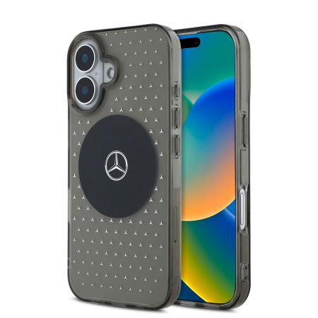 IPHONE 16 PLUS - Husa pentru iPhone 16 Plus, Mercedes PC/TPU Star Pattern MagSafe, Black