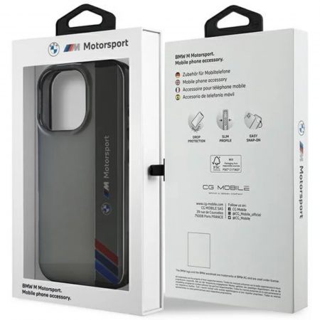 Husa pentru iPhone 16 Pro Max BMW IML Motorsport Vertical Stripe, Grey [7]
