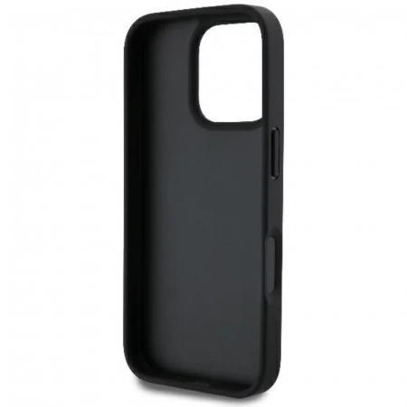 Husa pentru iPhone 16 Pro Guess PU 4G Strass Triangle Metal Logo, Black [6]