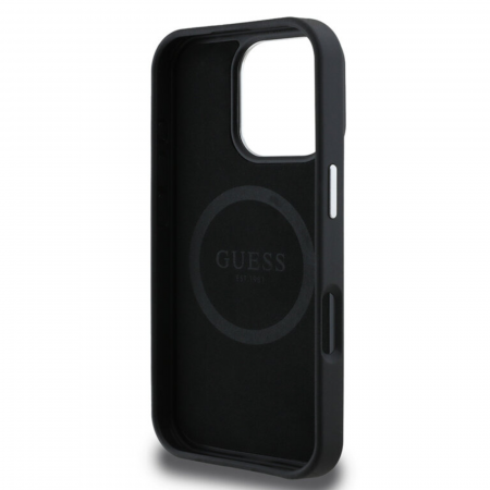 Husa pentru iPhone 16 Pro, Guess PU Grained Triangle Logo, Black [5]