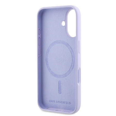 Husa pentru iPhone 16 Karl Lagerfeld Silicone Ring MagSafe (KLHMP16SSCMKCRHU) Karl&Choupette, Purple [5]